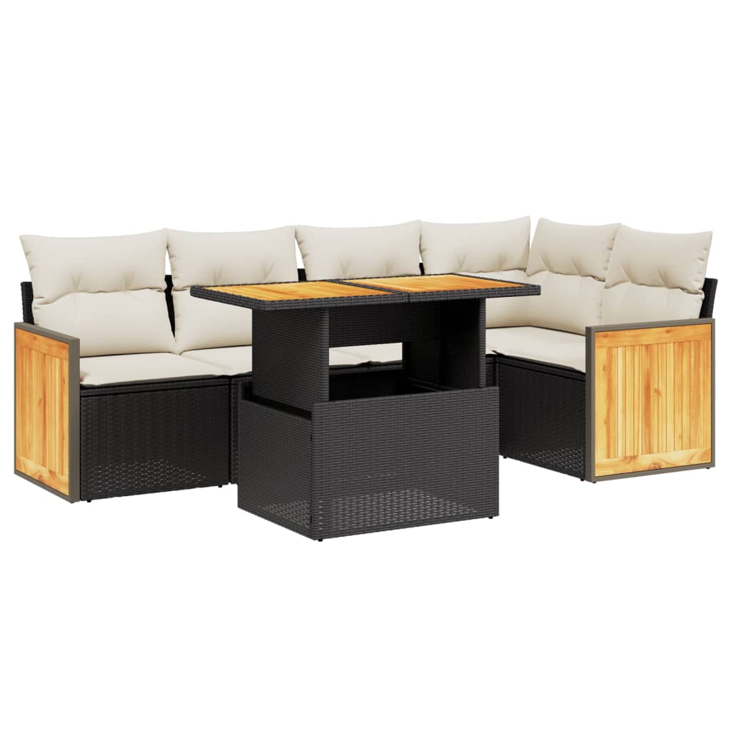Garden Sofa Set Black, Cream White