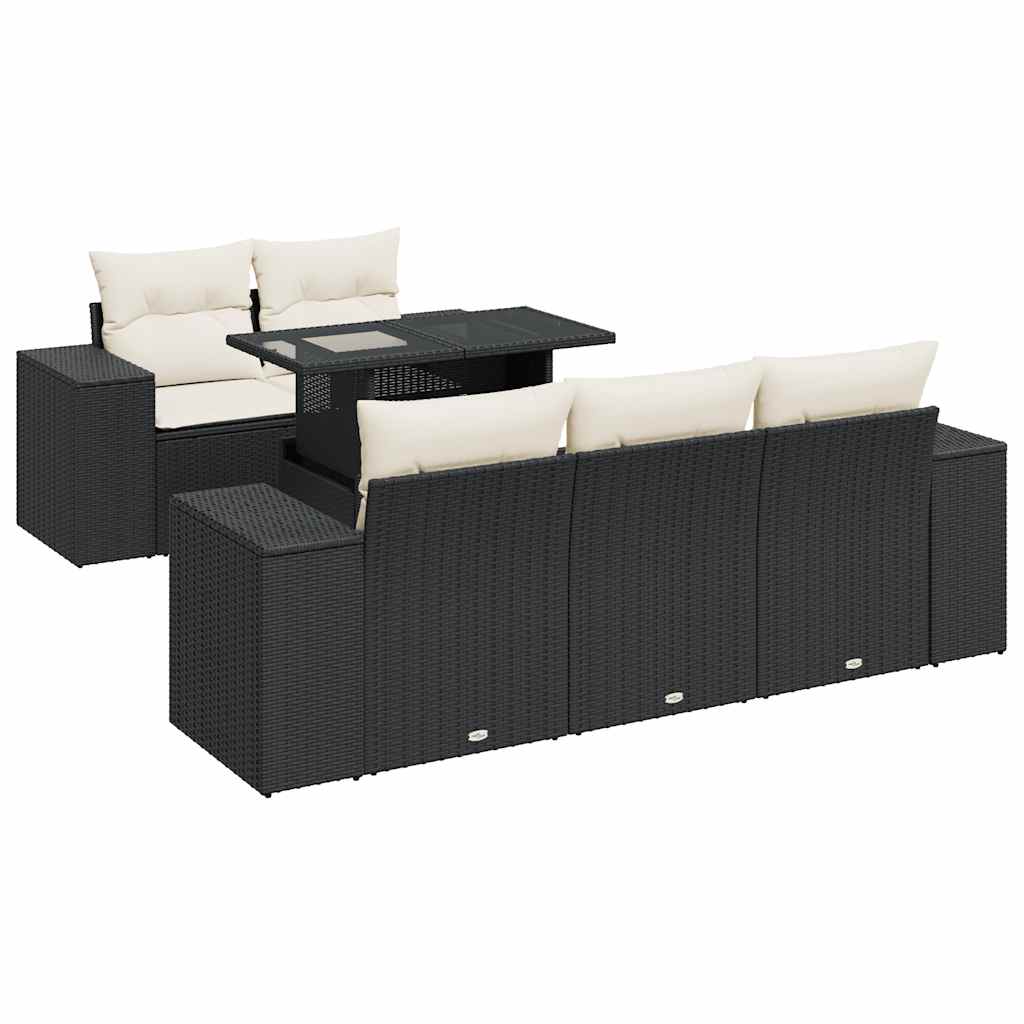Garden Sofa Set Black, Cream white