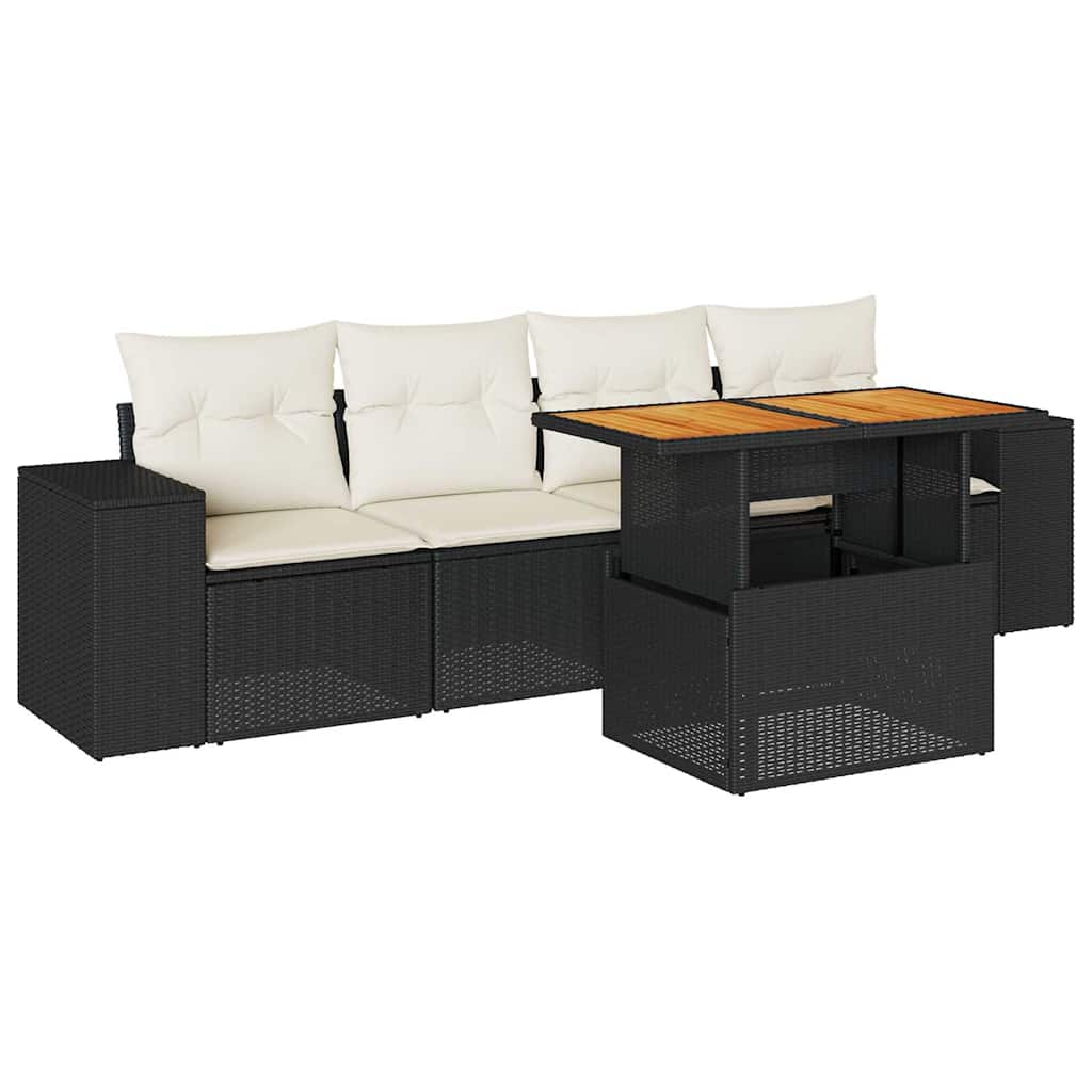 Garden Sofa Set Black, Cream White
