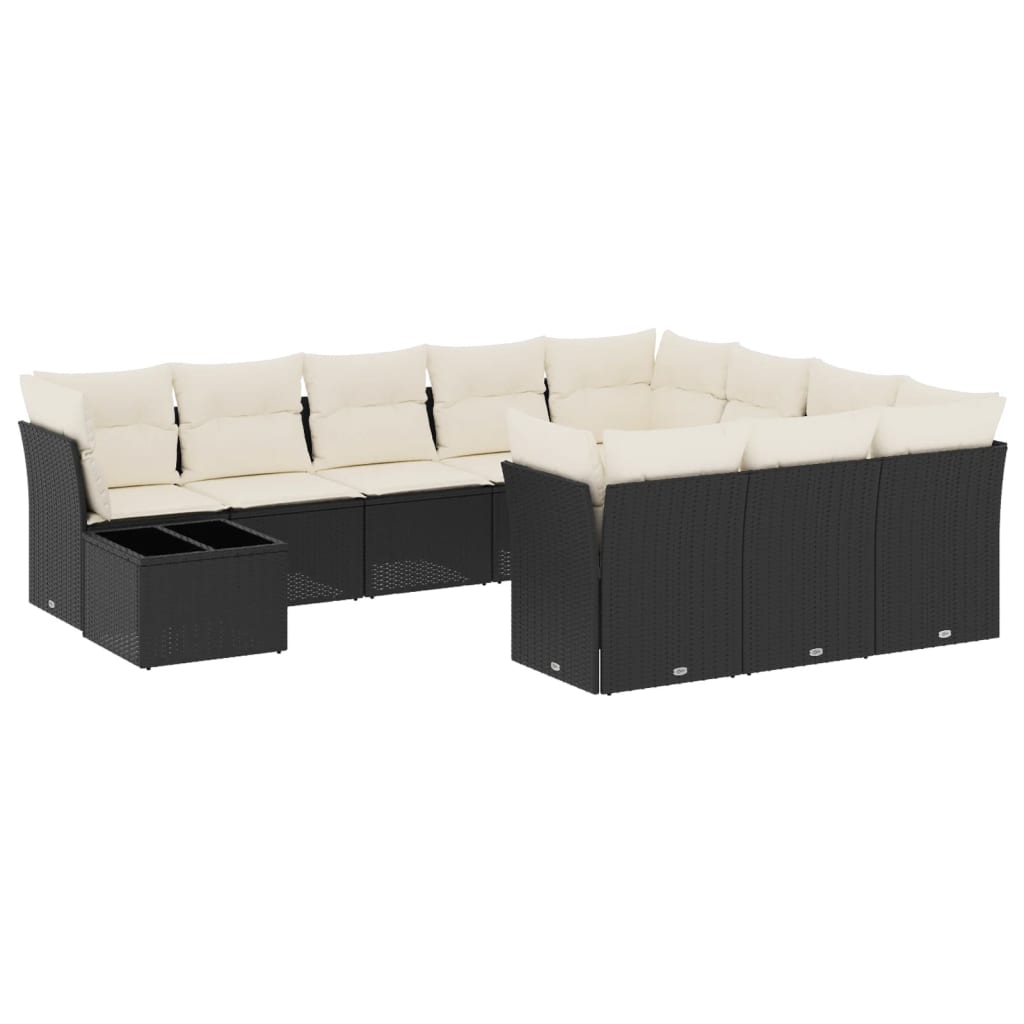 Garden Sofa Set Black, Cream White