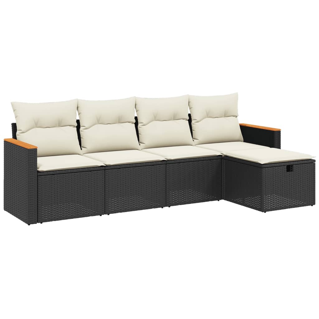 Garden Sofa Set Black, Cream White