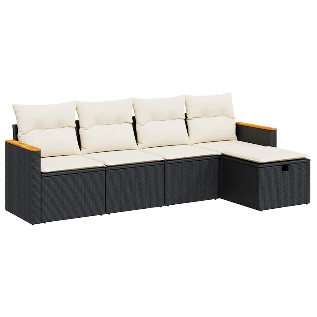 Garden Sofa Set Black, Cream White