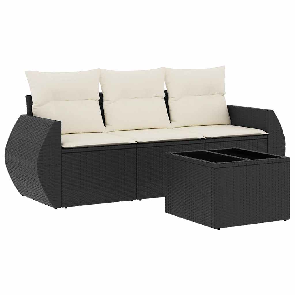 Garden Sofa Set Black, Cream White