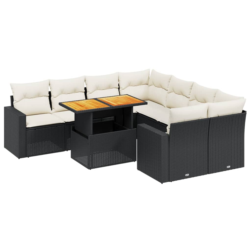 Garden Sofa Set Black, Cream White
