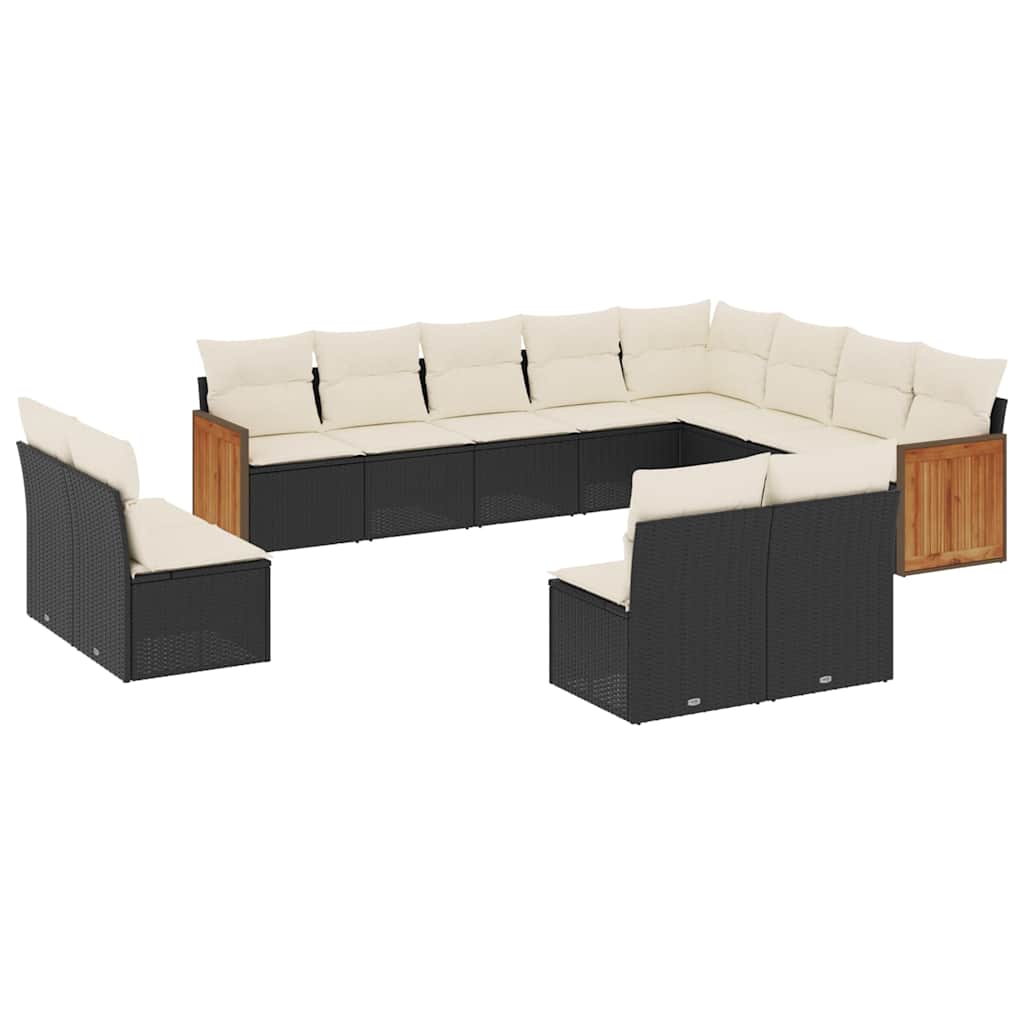 Garden Sofa Set Black, Cream white