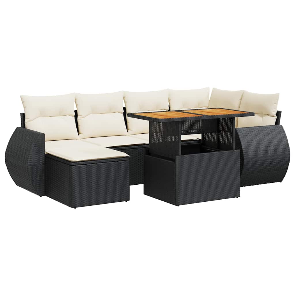 Garden Sofa Set Black, Cream White