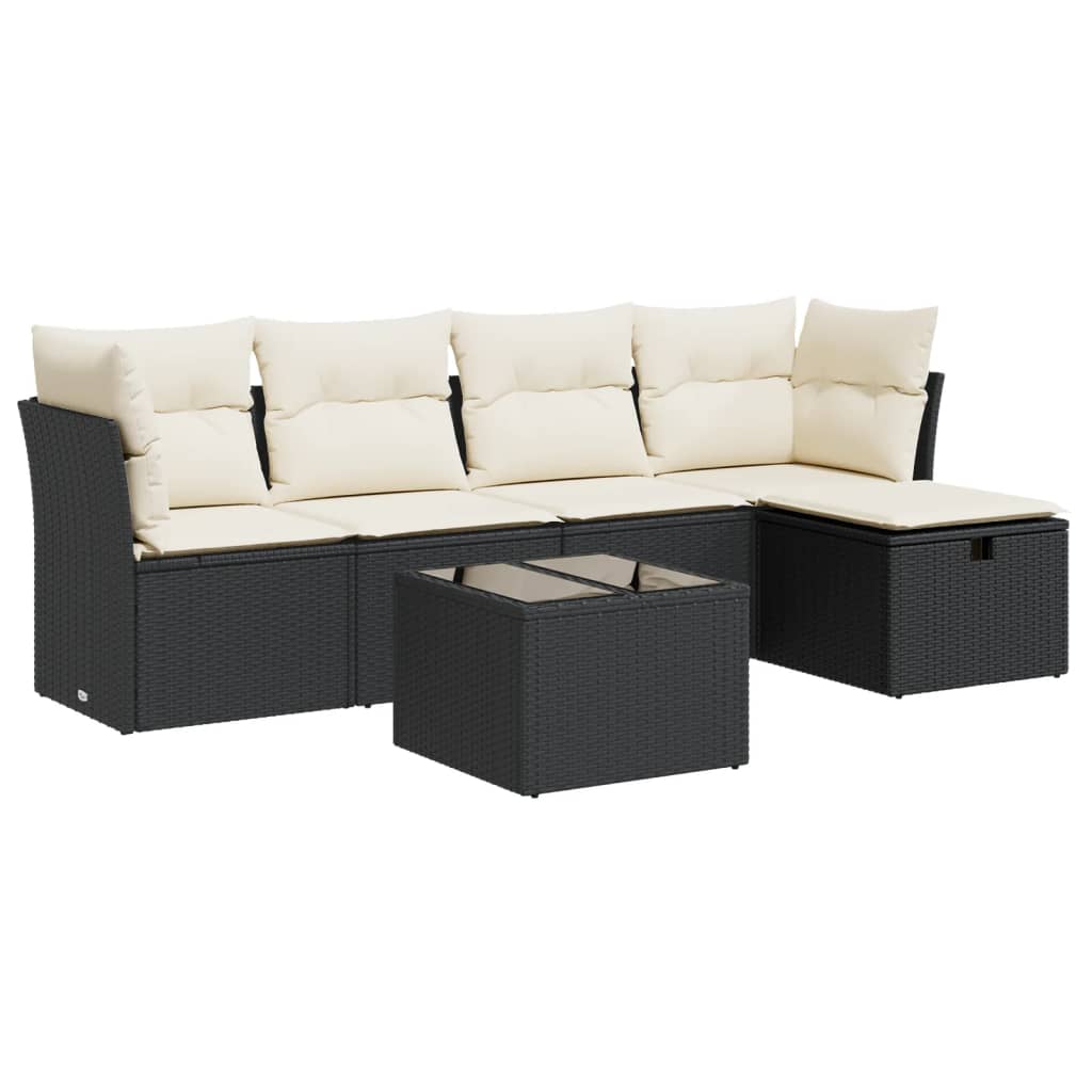 Garden Sofa Set Black, Cream White