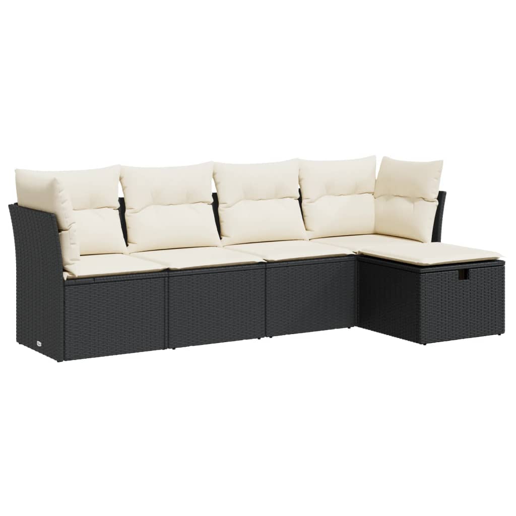Garden Sofa Set Black, Cream White