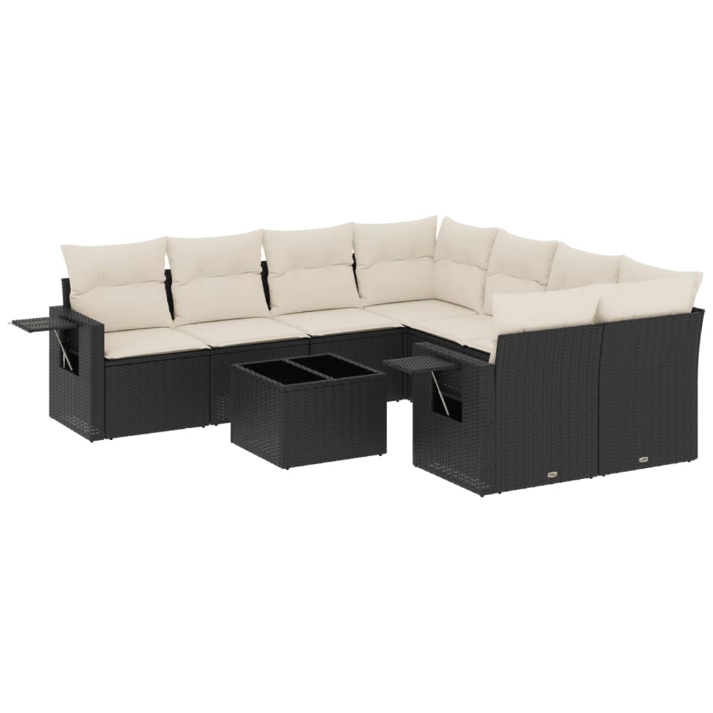Garden Sofa Set Black, Cream white