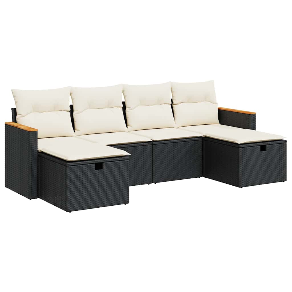 Garden Sofa Set Black, Cream White