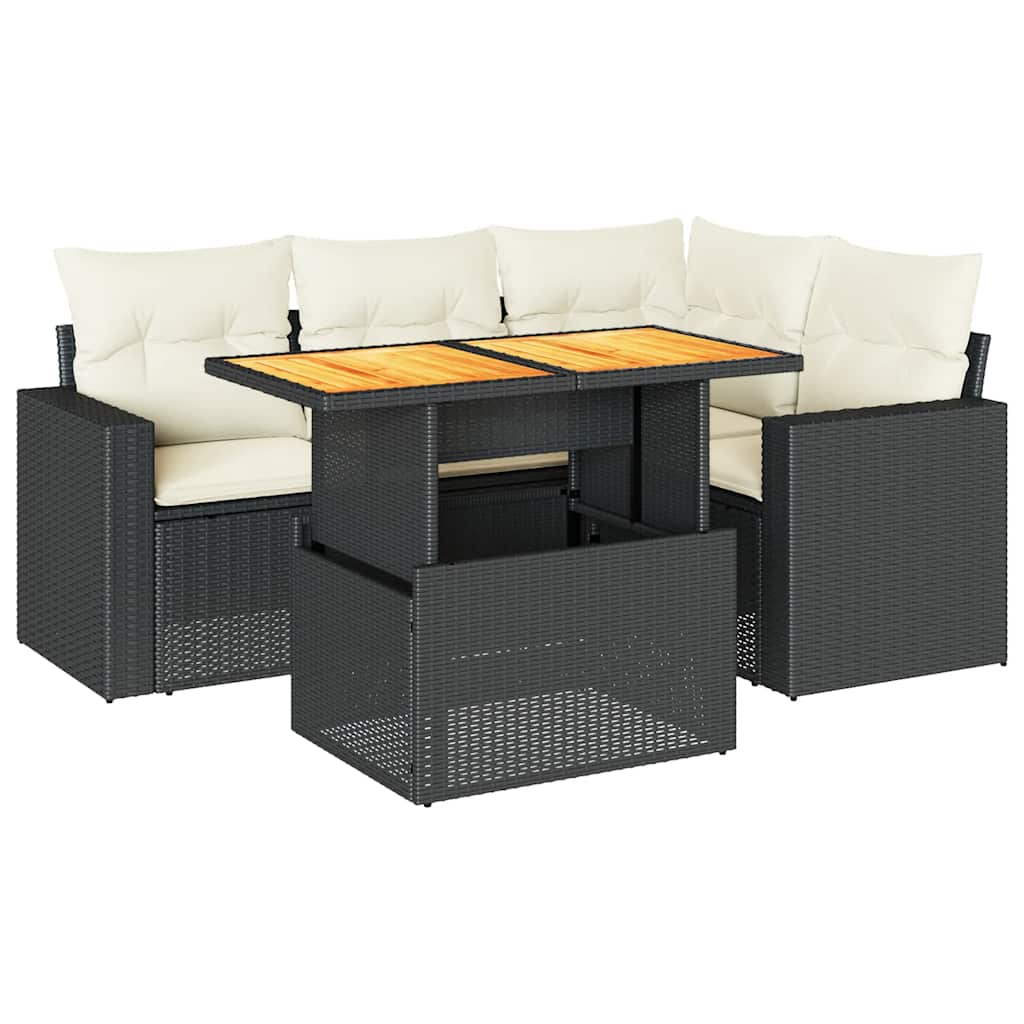 Garden Sofa Set Black, Cream White