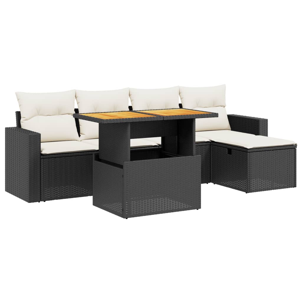 Garden Sofa Set Black, Cream White