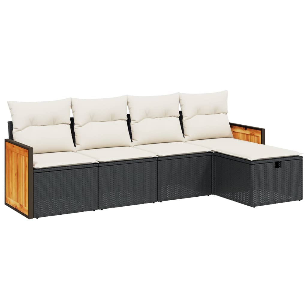 Garden Sofa Set Black, Cream White