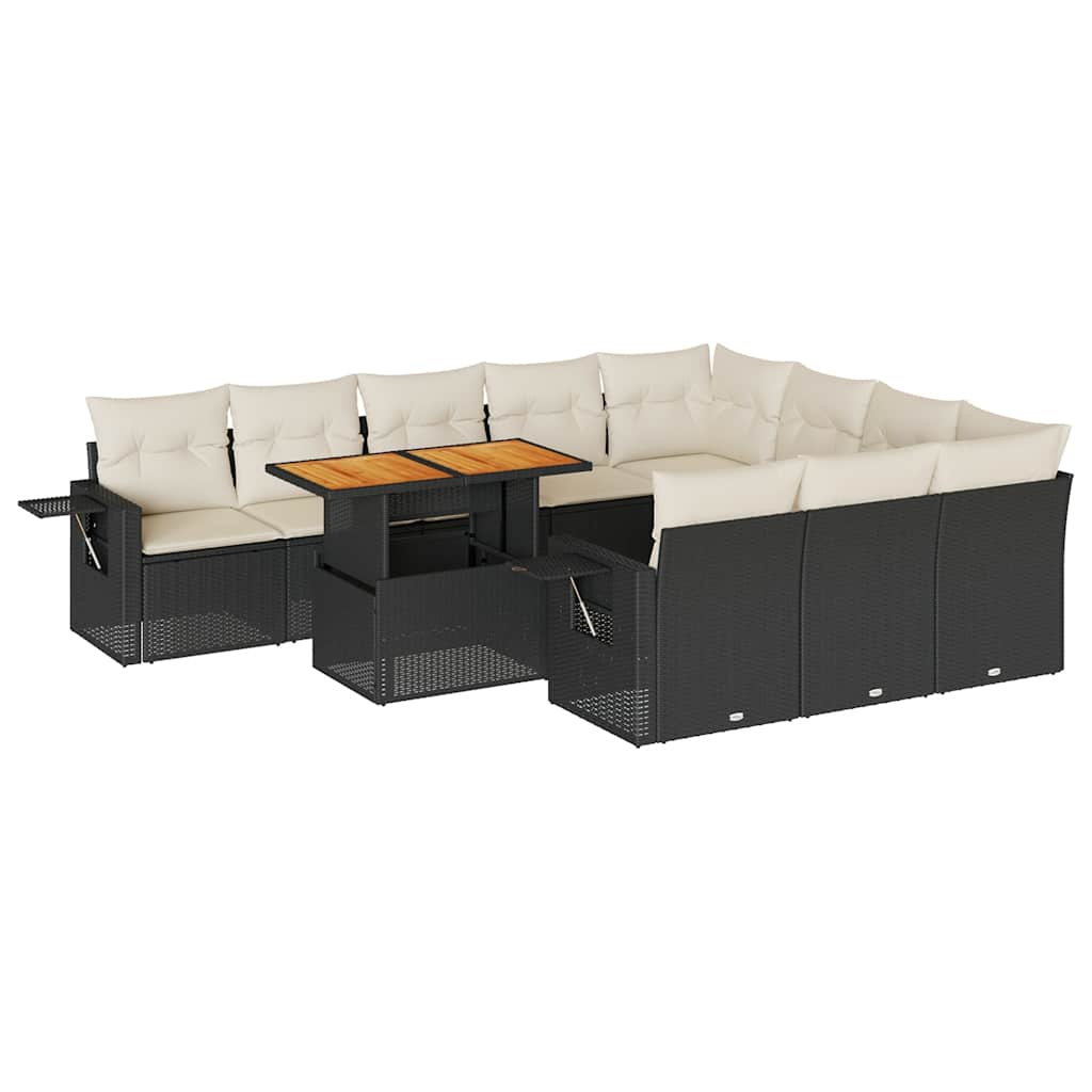 Garden Sofa Set Black, Cream white