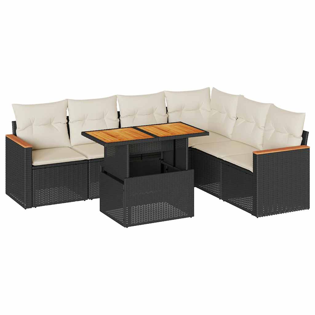 Garden Sofa Set Black, Cream White