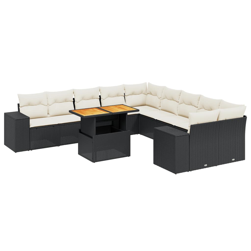 Garden Sofa Set Black, Cream White
