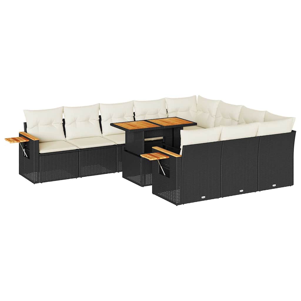 Garden Sofa Set Black, Cream White