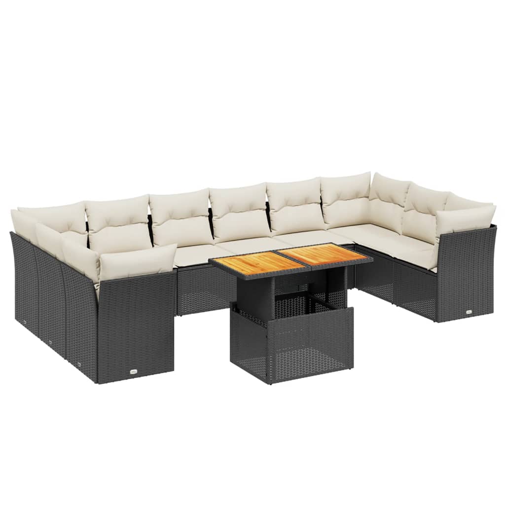 Garden Sofa Set Black, Cream white