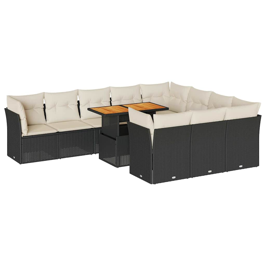 Garden Sofa Set Black, Cream White