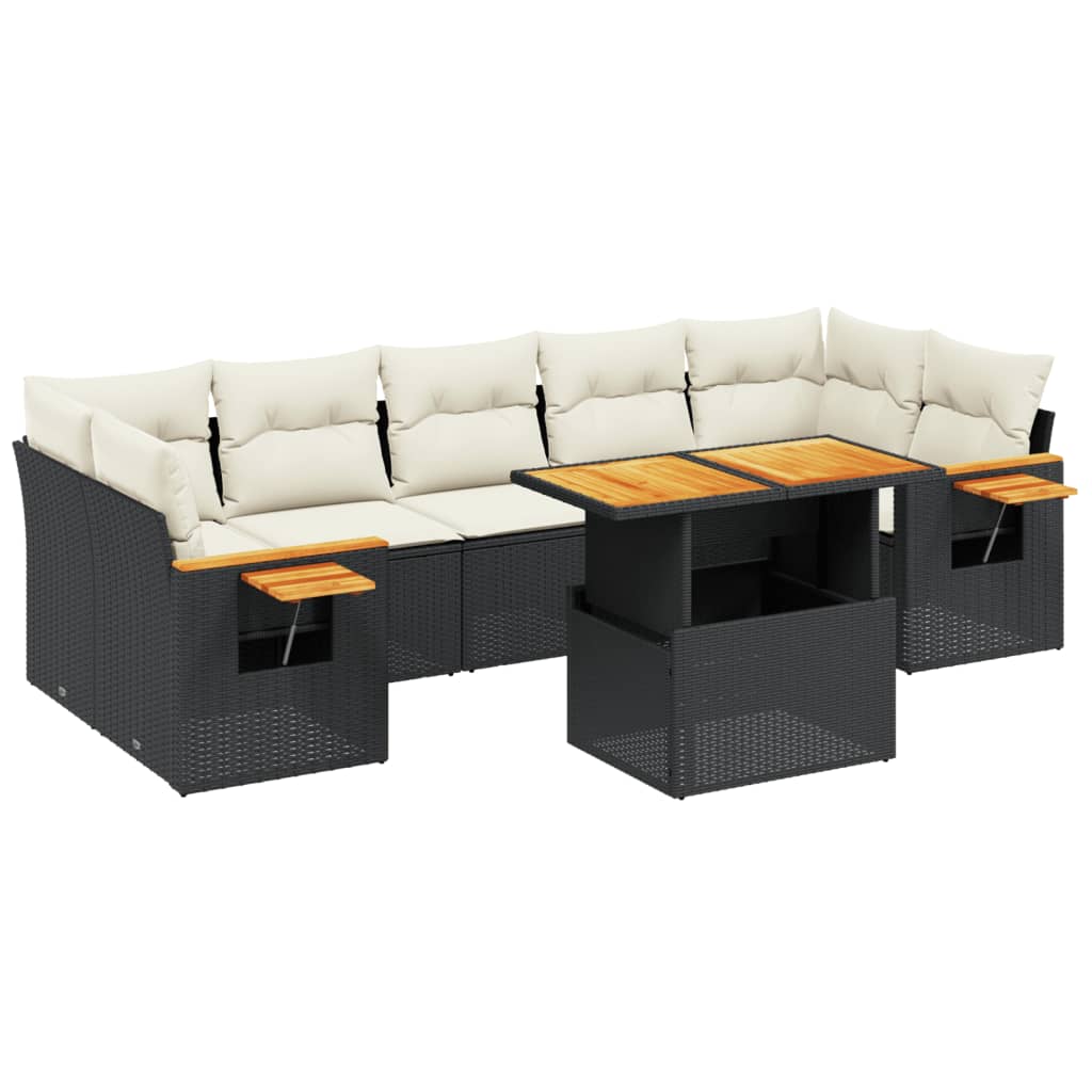 Garden Sofa Set Black, Cream White