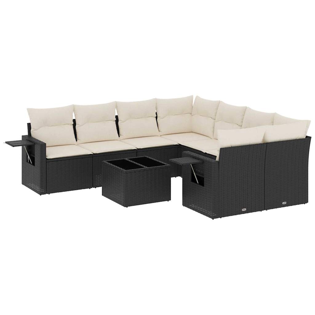 Garden Sofa Set Black, Cream white