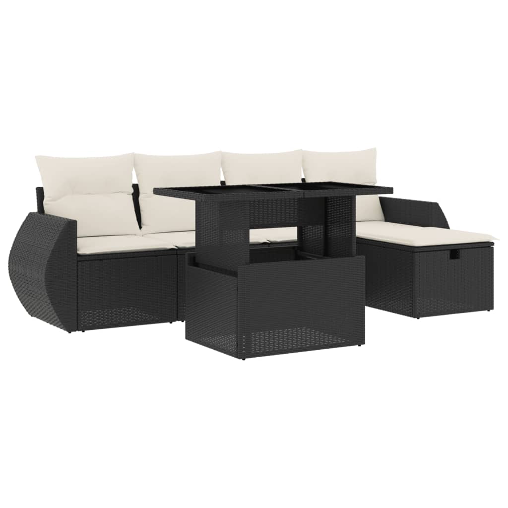 Garden Sofa Set Black, Cream white