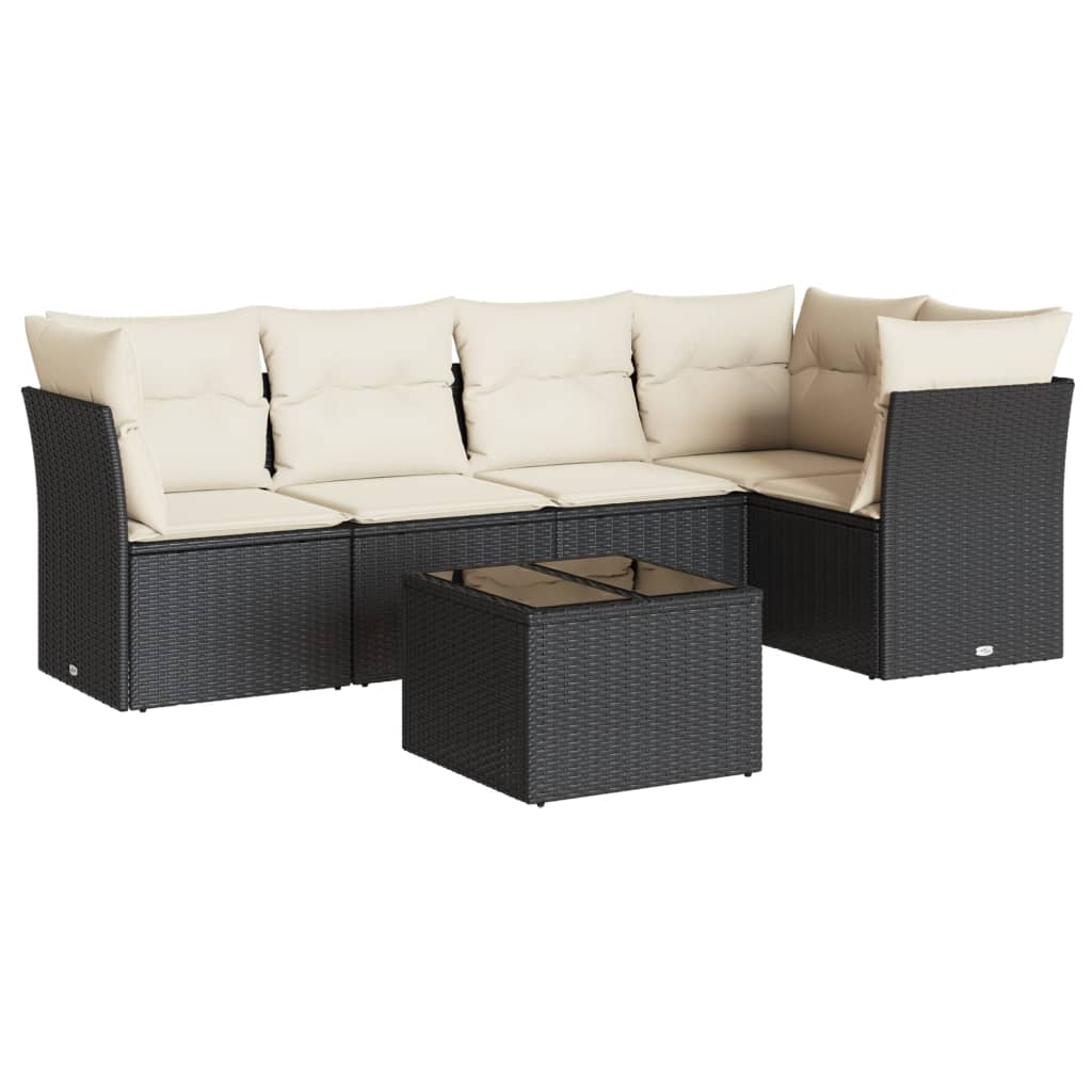 Garden Sofa Set Black, Cream white