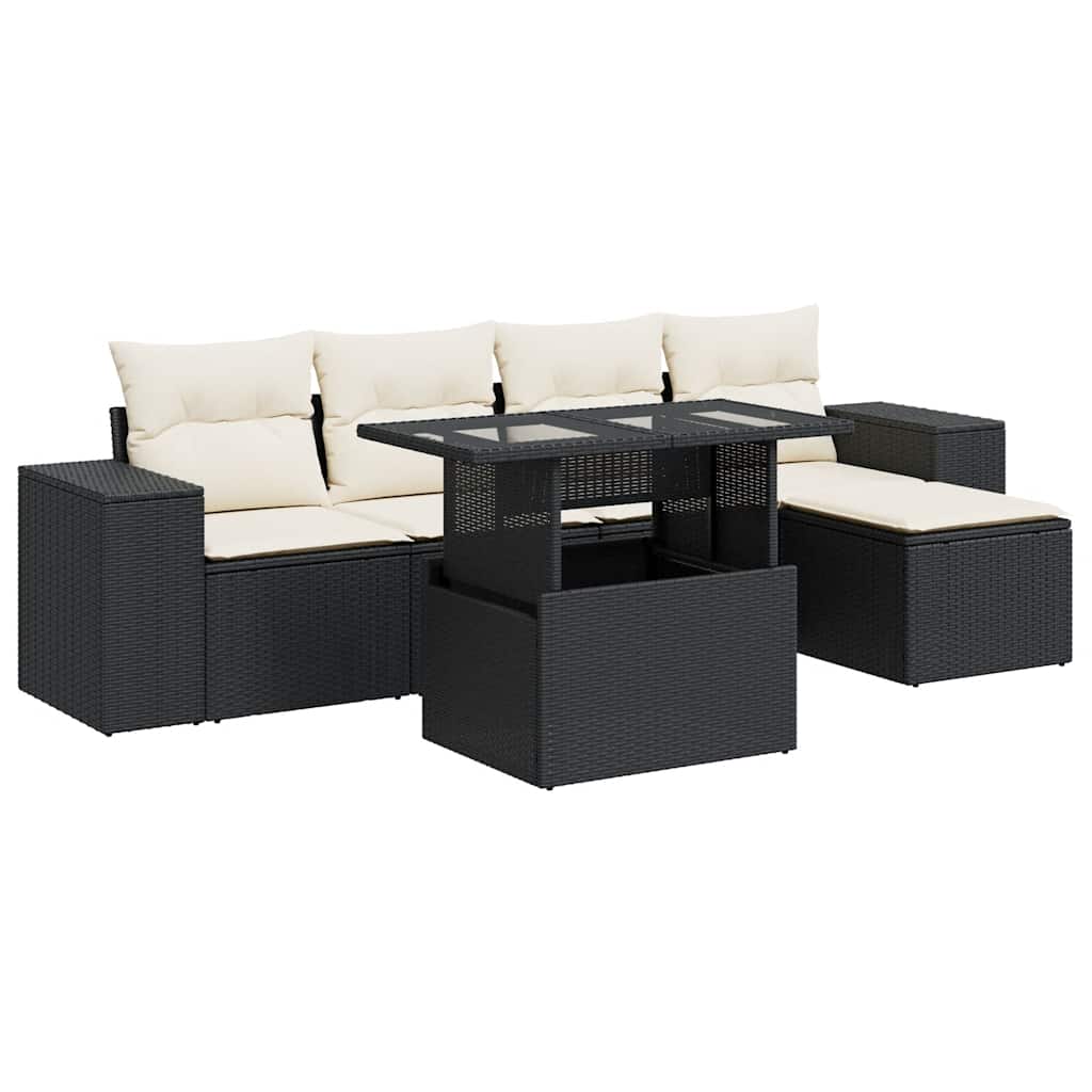 Garden Sofa Set Black, Cream White