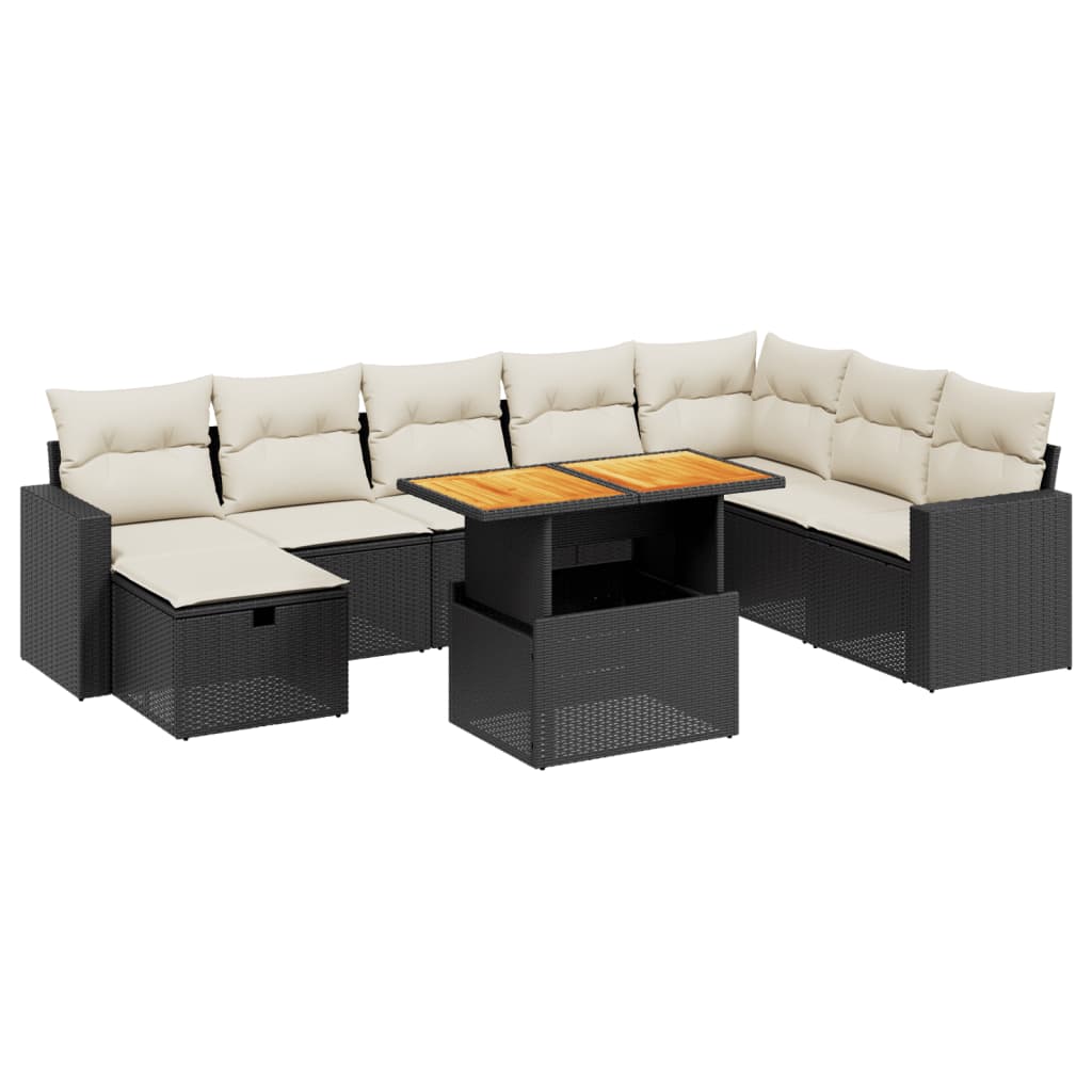 Garden Sofa Set Black, Cream white