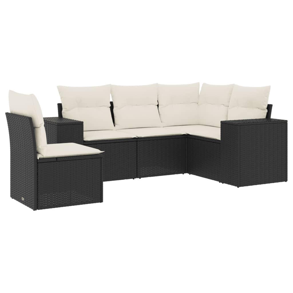 Garden Sofa Set Black, Cream White