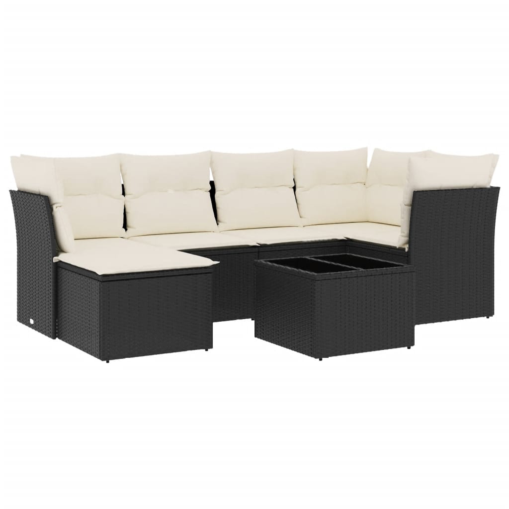 Garden Sofa Set Black, Cream White