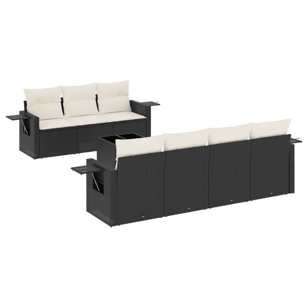 Garden Sofa Set Black, Cream White