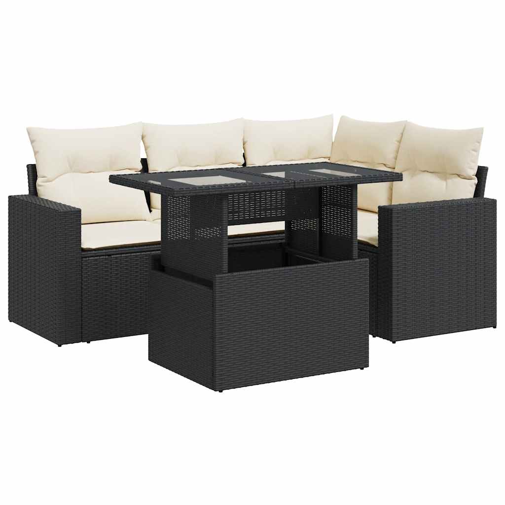 Garden Sofa Set Black, Cream white