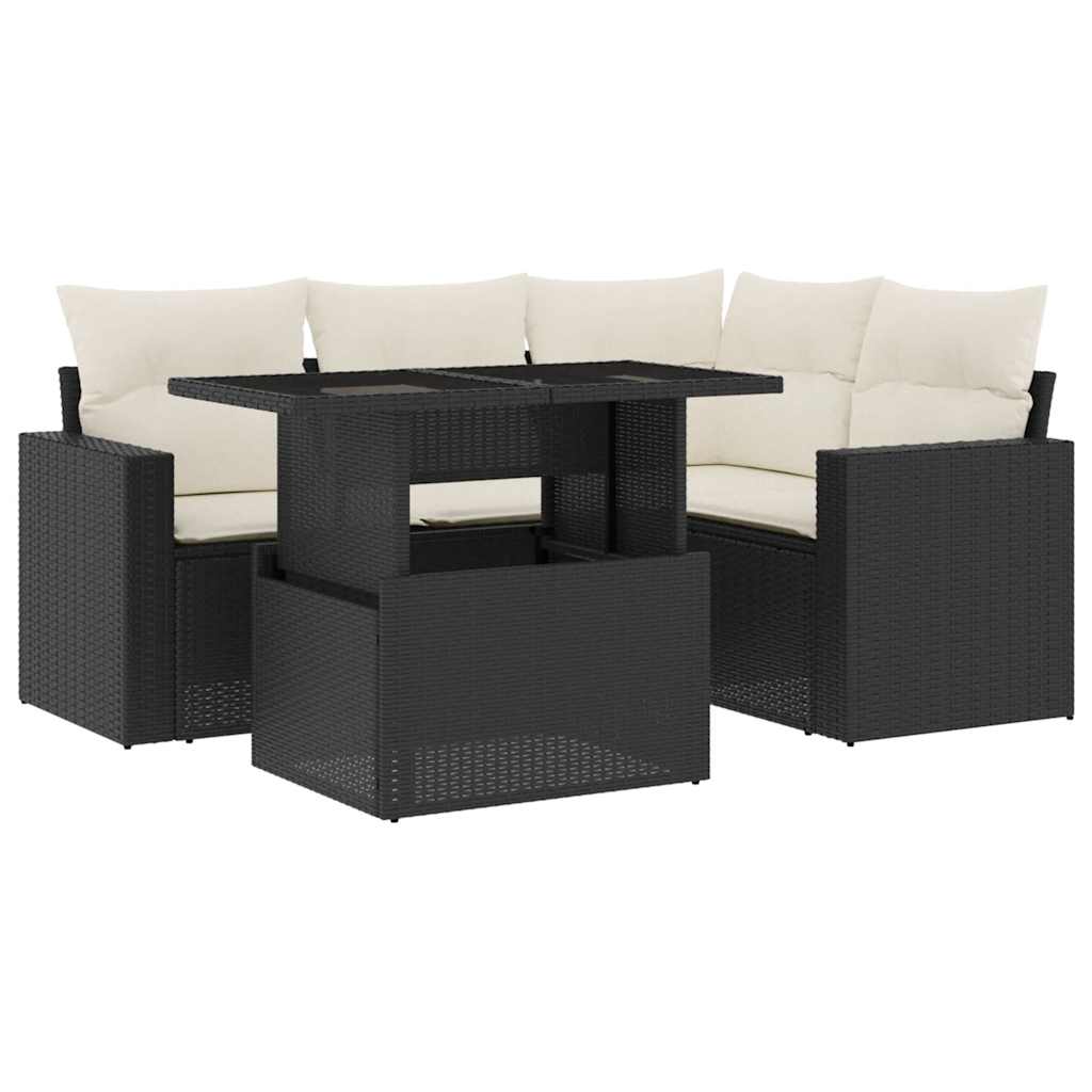 Garden Sofa Set Black, Cream White