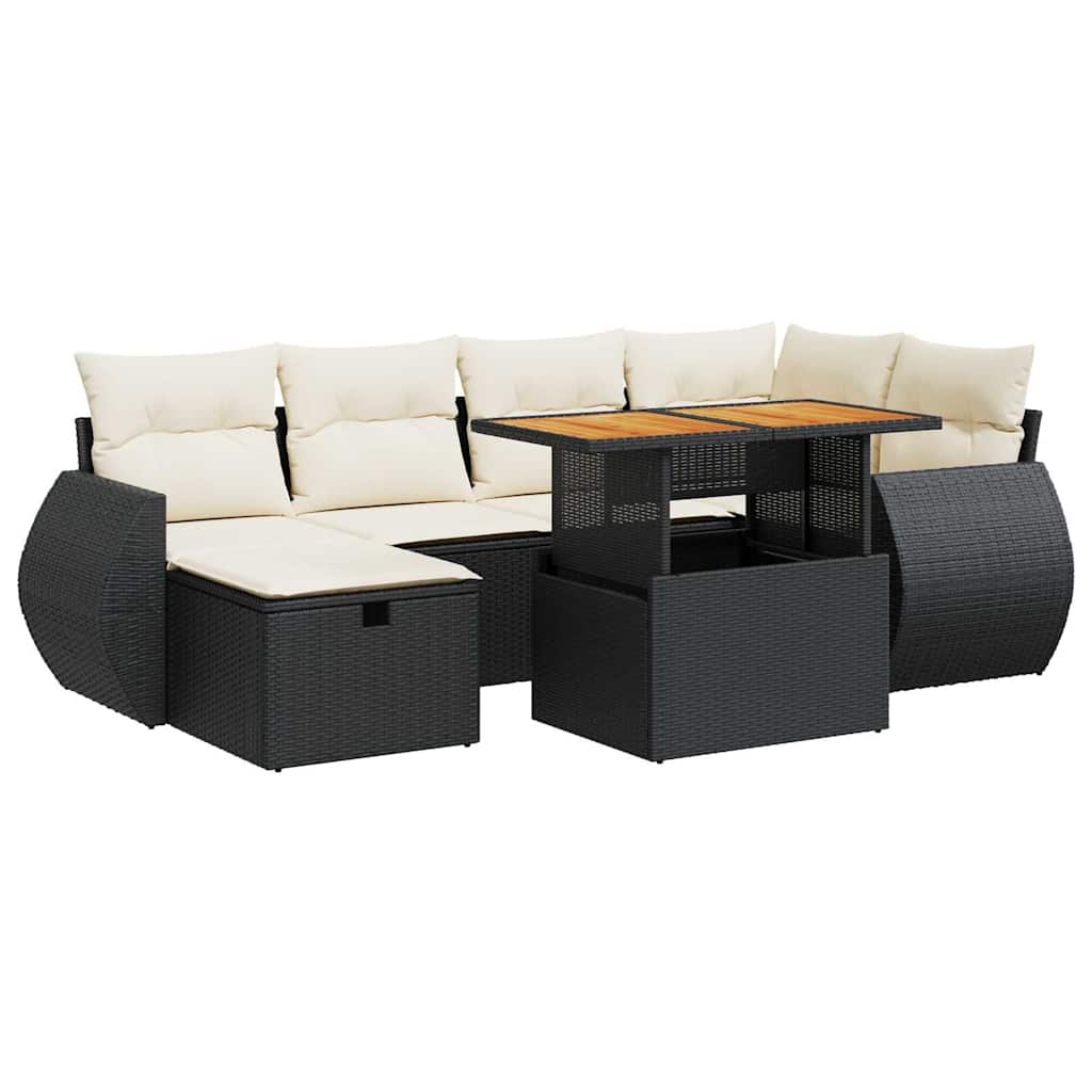 Garden Sofa Set Black, Cream White