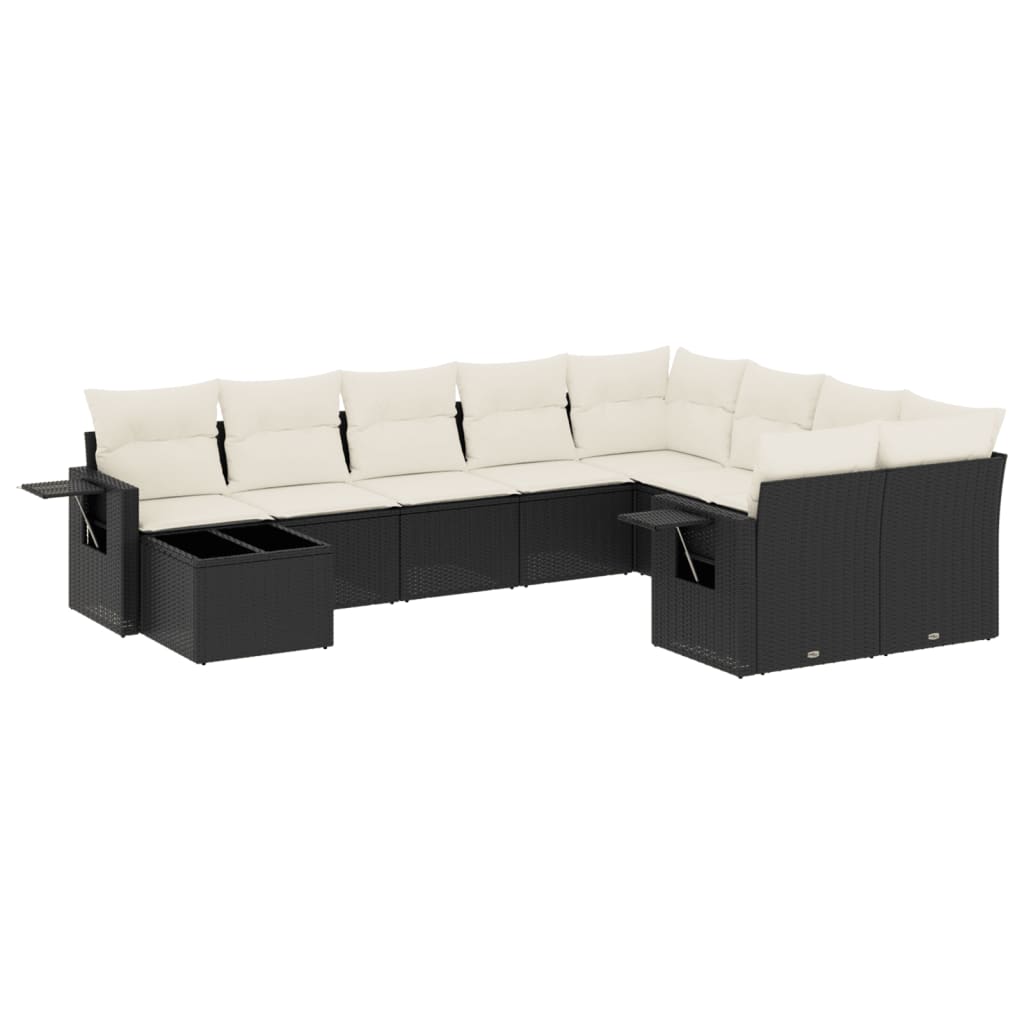 Garden Sofa Set Black, Cream white