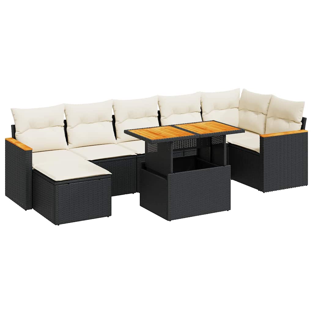 Garden Sofa Set Black, Cream White