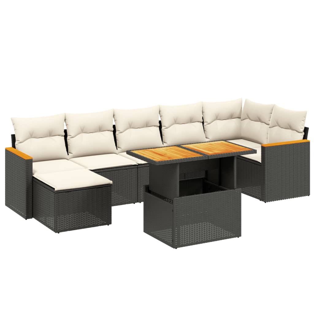 Garden Sofa Set Black, Cream White