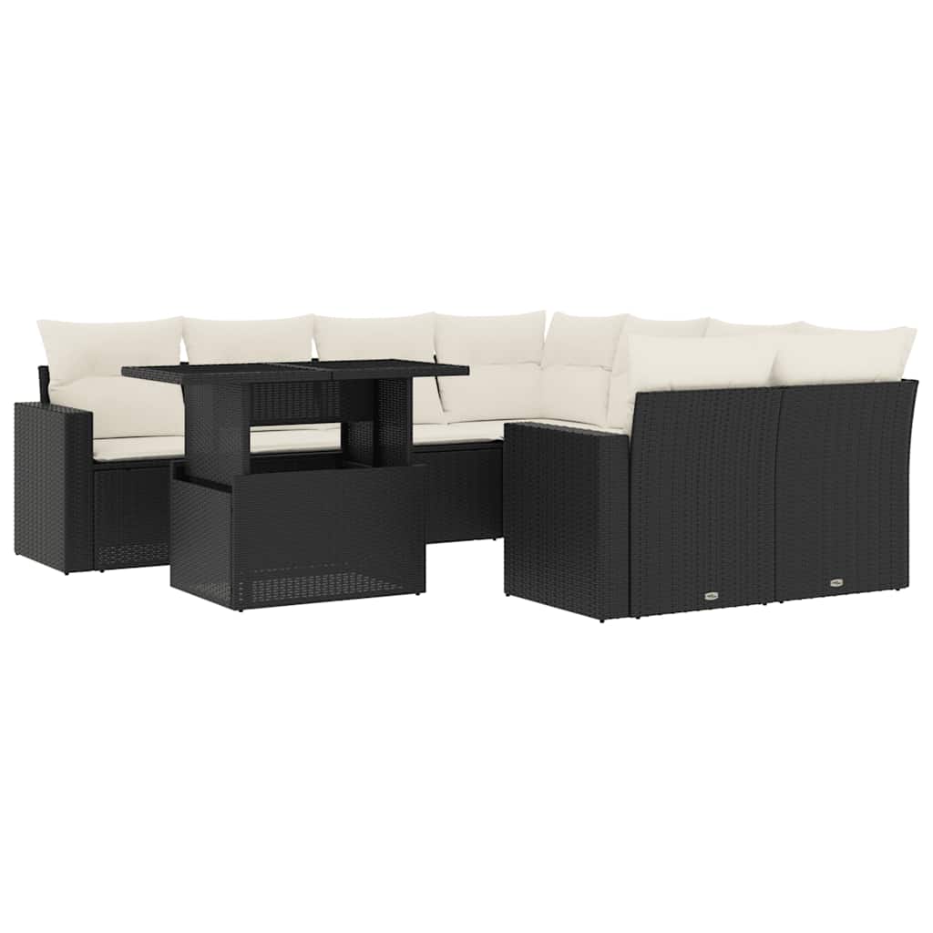 Garden Sofa Set Black, Cream White