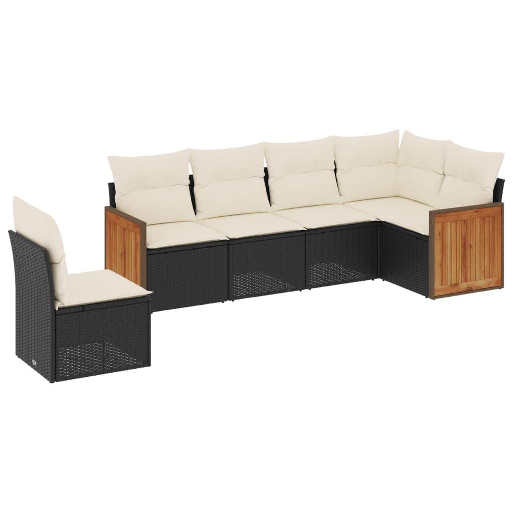 Garden Sofa Set Black, Cream White