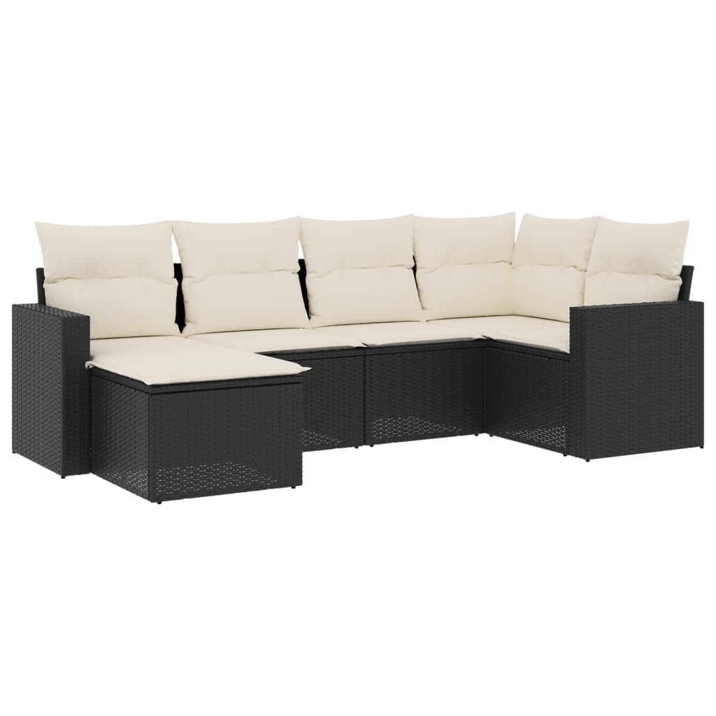 Garden Sofa Set Black, Cream White