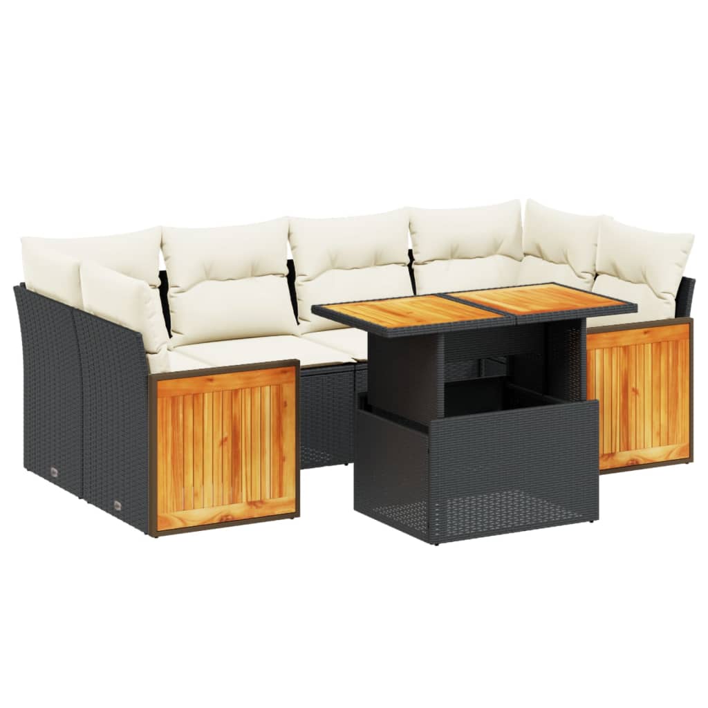 Garden Sofa Set Black, Cream White