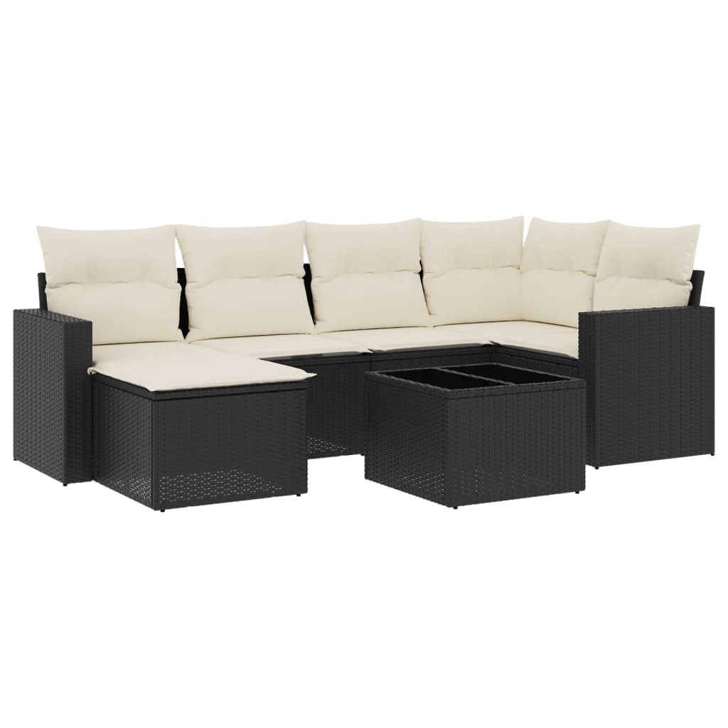 Garden Sofa Set Black, Cream White