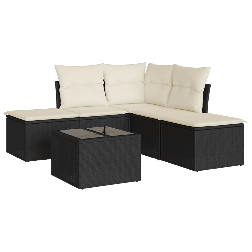 Garden Sofa Set Black, Cream White