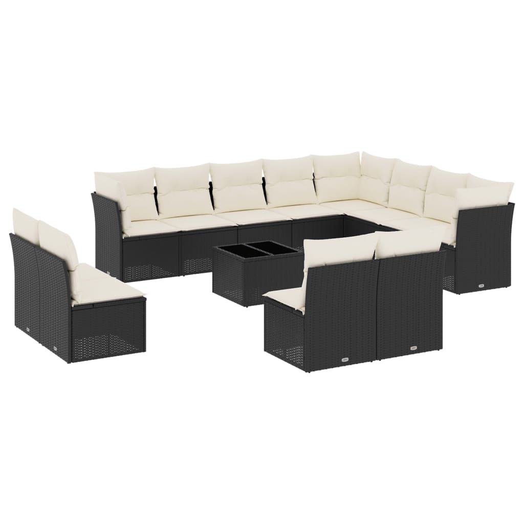 Garden Sofa Set Black, Cream White