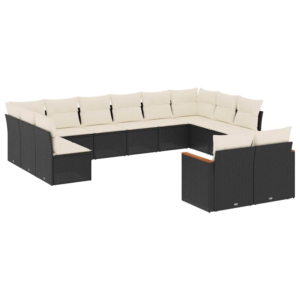 Garden Sofa Set Black, Cream White