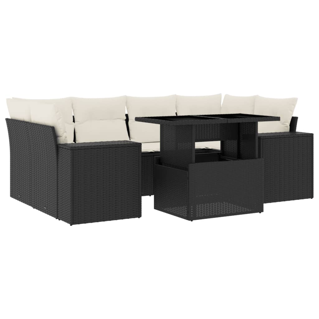 Garden Sofa Set Black, Cream White