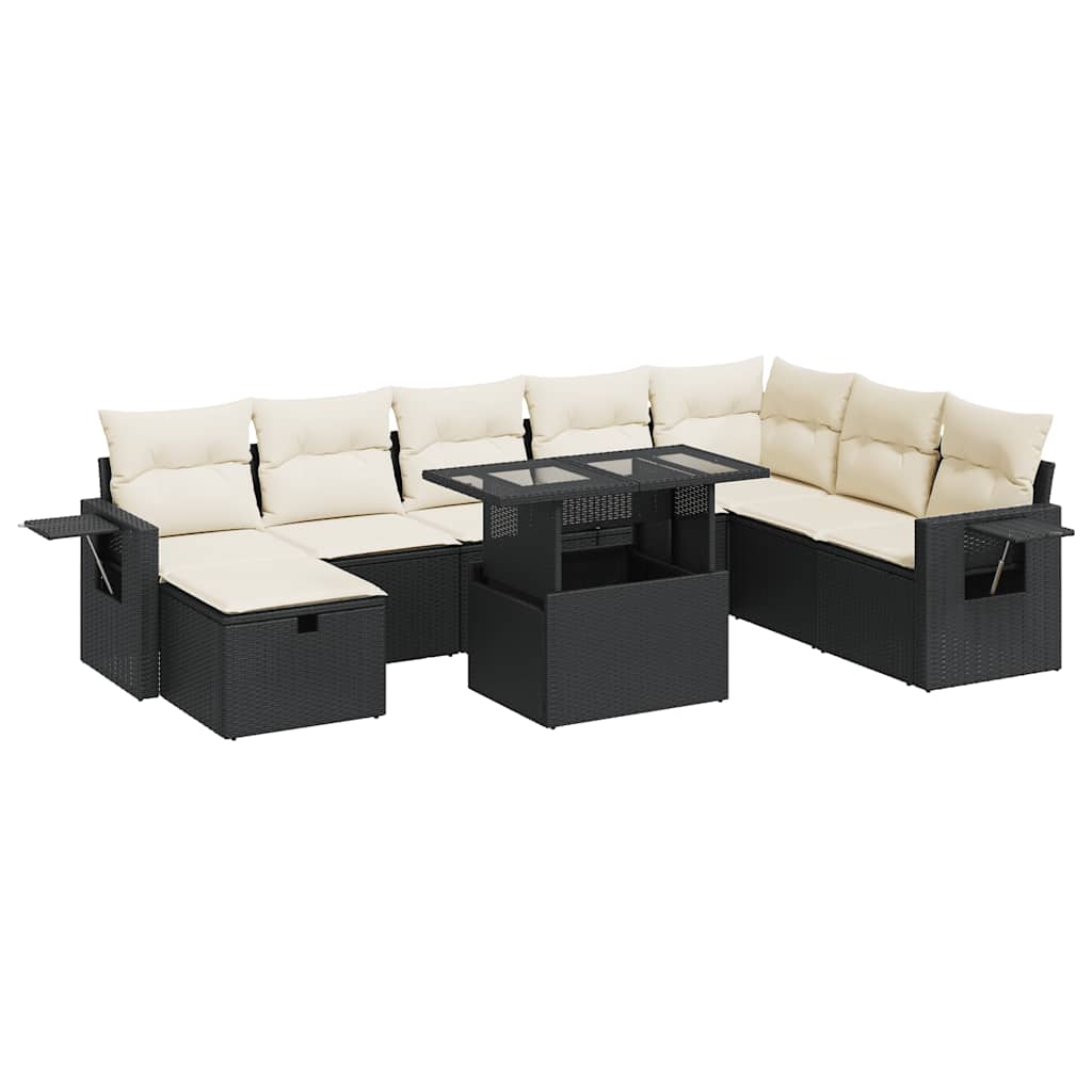 Garden Sofa Set Black, Cream White