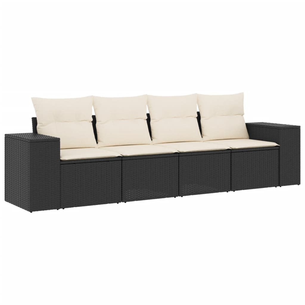 Garden Sofa Set Black, Cream white