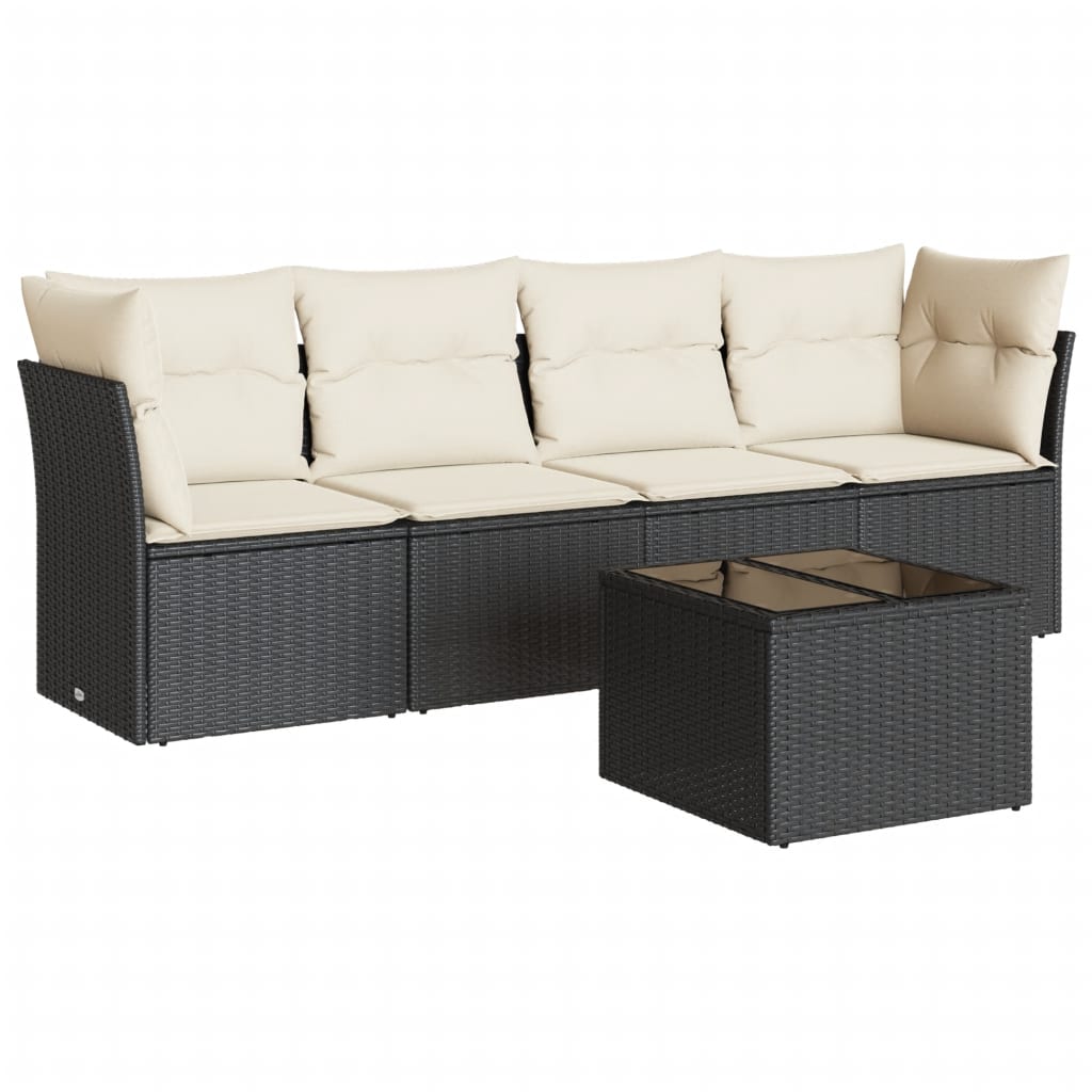 Garden Sofa Set Black, Cream White